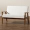 Baxton Studio Stratton Mid-Century Modern Cream Boucle Fabric and Walnut Brown Finished Wood Loveseat 228-12961-ZORO - alternate 6